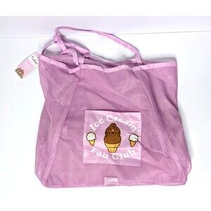 Pusheen Box Exclusive Mesh Beach Ice Cream Purple Pink Tote Bag New